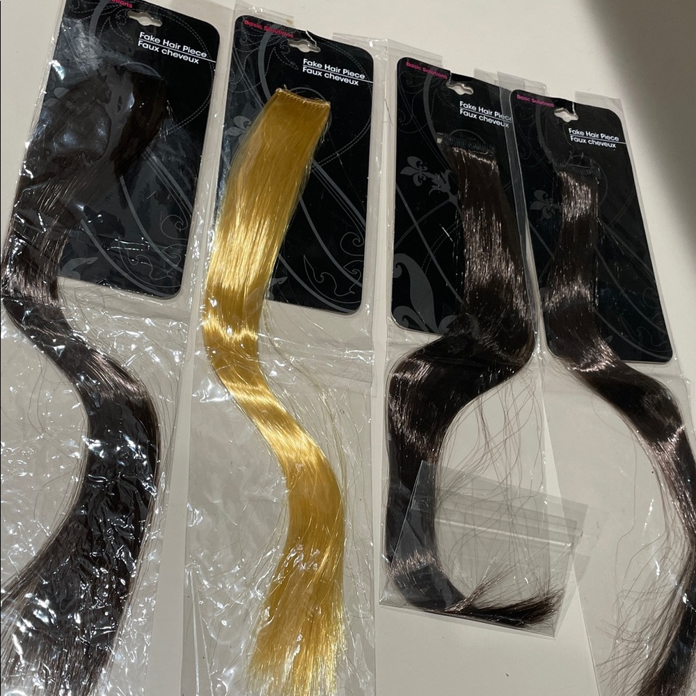 Stylish Faux Hair Extensions in Brown and Gold